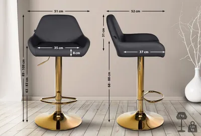 Produktbild von Barhocker Braga Gold Kunstleder schwarz