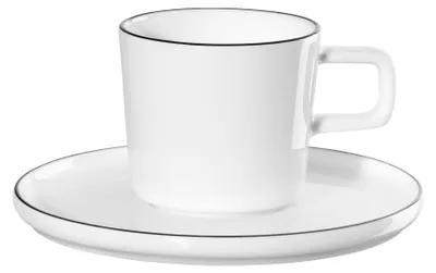 Immagine prodotto di Tazza da caffè espresso ASA Selection, linea "oco ligne", nera, con sottotazza, diametro 12 cm