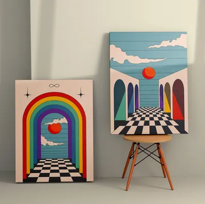 Zdjęcie produktu dla Wallity, 2KNV4287 - 50 x 70, Dekoracyjny obraz na płótnie (2 sztuki), Wielokolorowy, 100% CANvas, 50 x 70 cm
