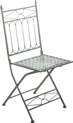 Immagine prodotto di Sedia da giardino pieghevole nostalgica, design vintage, fatta a mano e robusta | Colore: verde antico