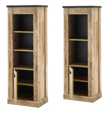 Produktbild von Badezimmer Regal "Stove" in Used Wood hell und anthrazit 51 x 146 cm