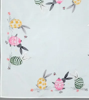 Produktbild von Tischwäsche mit Stickerei Ostereier und Osterhasen 85 x 85 cm