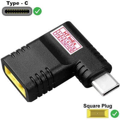 Produktbild von 90° 65W USB-C Typ-C auf DC-Netzteil-Ladeadapter converter für Lenovo Yoga-Serie Yoga 2 11 13