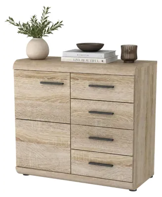 Produktbild von Hamo - Anrichte, 80x42x87h cm Eiche Braun, 4 Schubladen