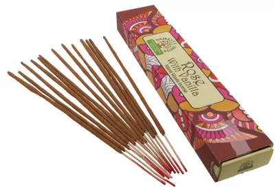 Immagine prodotto di Incenso naturale Massala proveniente dall'India meridionale - Rosa e vaniglia, rosso, 23*4,5*2 cm, incenso indiano