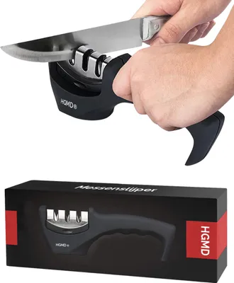 Produktbild von HGMD Messerschärfer - 3 Ständer - Schwarz - Anti-Rutsch - Scherenschärfer