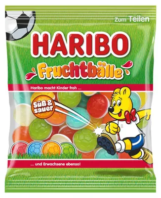 Obrázek produktu pro Haribo Ovocné kuličky – ovocné želé s cukrovou pěnou, ovocné a měkké, 175 g