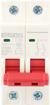 Zdjęcie produktu dla 2P DC 500V 10A Mini wyłącznik automatyczny MCB Wyłącznik bezpieczeństwa DZ47-63Z-2P