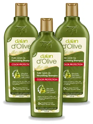 Obrázok produktu pre 3 x Šampón Dalan d'Olive na ochranu farby pre poškodené vlasy, 400 ml - výhodný balík - 3 kusy