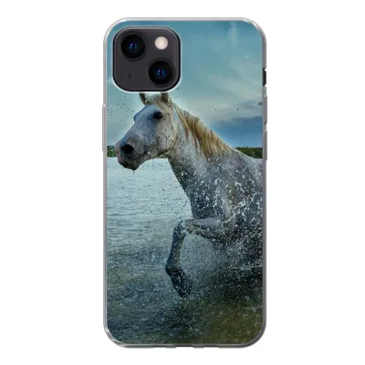 Produktbild von MuchoWow® Handyhülle Schutzhülle Hülle für iPhone 13 mini Pferd - Wasser - Tropfen Silikon Softcase Handy Hülle - Softcase