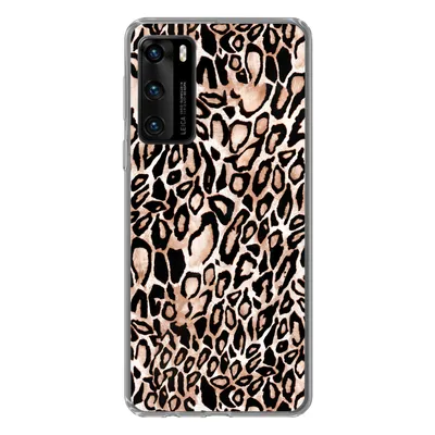 Produktbild von MuchoWow® Handyhülle Schutzhülle Hülle für Huawei P40 Panther Druck - Schwarz - Flecken Silikon Softcase Handy Hülle - Handytasche