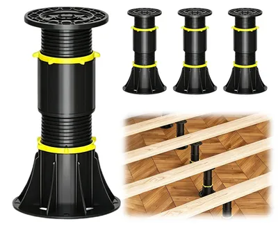 Obrázok produktu pre 4 nastaviteľné nožičky na nábytok, výška 21–34 cm, s nosnosťou až 2000 kg