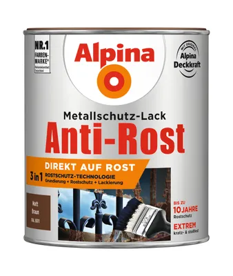 Produktbild von Alpina Metallschutz-Lack Anti-Rost 750 ml braun matt