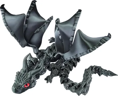 Produktbild von 3D-gedrucktes Drachenornament, beweglicher Drache mit Flügeln, flexibler Drache, Schreibtisch-Haustier, Stressabbau-Spielzeug für Erwachsene, Heimbüro-Dekor