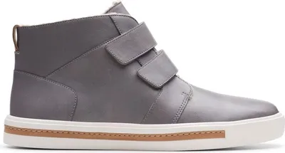 Obrázek produktu pro Dámské kožené zateplené polobotky Clarks Un Maui Mid v šedé barvě na suchý zip 36
