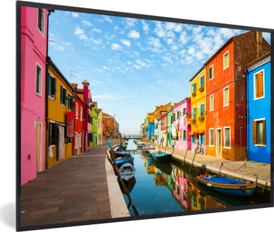 Produktbild von MuchoWow® MuchoWow® Gerahmtes Poster Italien - Häuser - Farben 30x20 cm - Poster mit zchwarzem Bilderrahmen - Kunstdruck - Bild-Poster