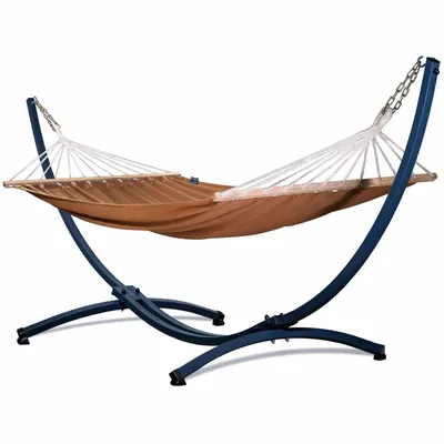 Produktbild von Potenza Outdoor Hängematte mit Gestell für 2 Personen I Stabhängematte XXL 220x160, 200kg I Hängemattengestell 220kg Wetterfest