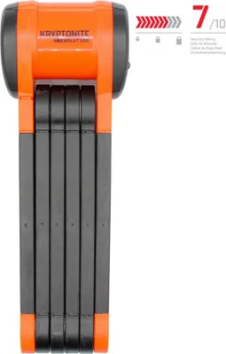 Produktbild von Kryptonite Evolution 790, Faltsperre, Schwarz, Orange, Stahl, Gummi, Stahl, Gehärteter Stahl