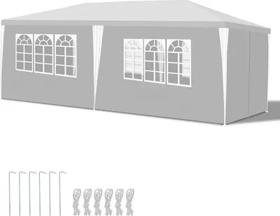 Image de Jopassy Pavillon Camping Tente de réception robuste 3x6m pratique blanc