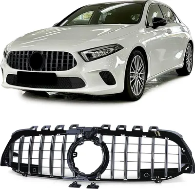 Produktbild von Sport Kühlergrill Schwarz Glanz Chrom für Mercedes A Klasse W177 V177 ab 18