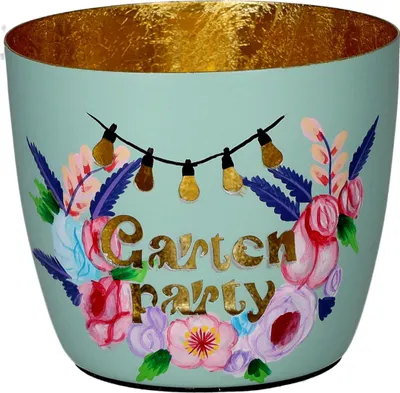 Produktbild von Gift Company Windlicht Madras Gartenparty Mint Gold