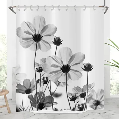 Obrázek produktu pro Omgoods - Závěs do sprchy s květinovým vzorem, 180 x 200 cm - Elegantní a voděodolný