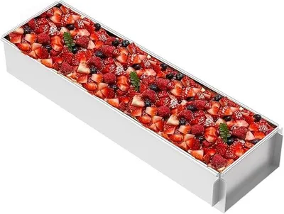 Image de Moule rectangulaire en aluminium pour tiramisu, avec revêtement antiadhésif