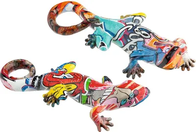 Produktbild von Casablanca Figur, Gecko, "Street Art", Graffiti, Kunstharz, mehrfarbig, , 2 Stück wie abgebildet, L. 8 cm, B. 19 cm, H. 5 cm 37537
