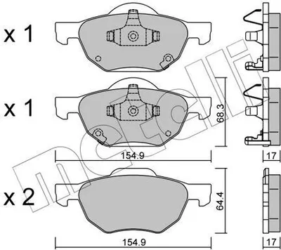 Produktbild von METELLI Bremsbeläge Satz Vorne Bremsklötze für HONDA Accord VII Limousine (CL, CN) 22-0730-0