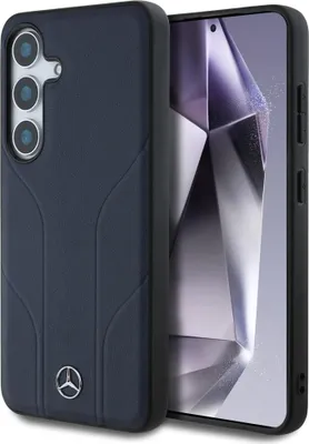 Obrázek produktu pro Etui Mercedes Leather Debossed Lines     Magsafe Do Samsung Galaxy S25 Niebieski