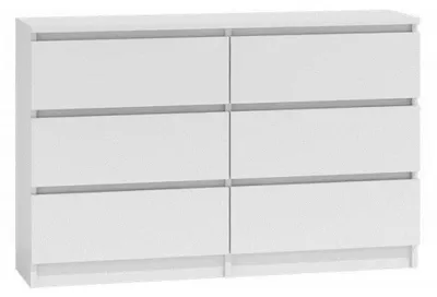 Zdjęcie produktu dla Topeshop M6 120 BIEL 2X3, Biały, 6 szuf., Płyta wiórowa, Monochromatyczny, Nowoczesny, Płyta wiórowa