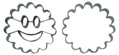 Produktbild von Kaladia Linzer Plätzchen Ausstecher - Smiley - aus Edelstahl - Spülmaschienenfest - 5 x 5 x 1,5 cm