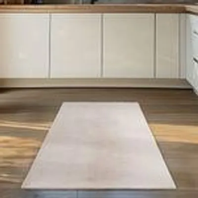 Produktbild von Carpettex Teppich Kurzflor, Einfarbig, Waschbar, Rutschfest, Für Wohnzimmer, Schlafzimmer,Kinderzimmer, Größe: 80 x 150 cm, Farbe: Creme