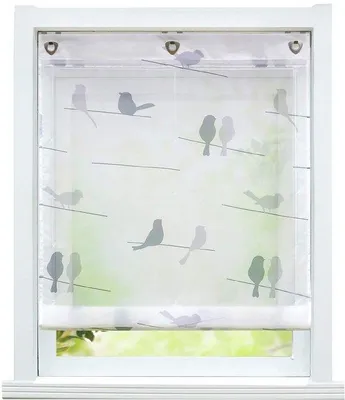 Productafbeelding van Azomor® Moderne transparante roldeuren met oogjes en U-haken voor eenvoudige montage, 100 x 140 cm