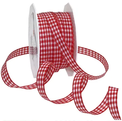 Immagine prodotto di PRÄSENT 619 1020-609 Geschenkband Vichy matt rot/weiß 10,0 mm x 20,0m