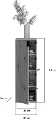 Productafbeelding van Opbergmeubel met 1 deur - Licht eiken - BODITE