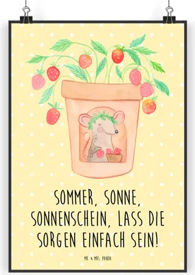 Produktbild von Mr. & Mrs. Panda Bild Sommerfreude DIN A3 - Gelb Pastell - Geschenk, Deko, Sommergefühle, Summer Feelings, Strand, Frühling, Sommerprodukte, Plakat, wanddeko, Vibes