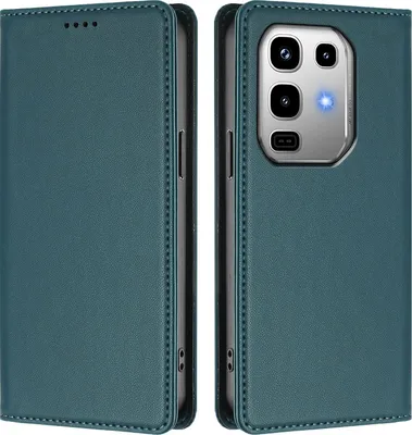Obrázek produktu pro Kožené pouzdro pro Infinix Note 50 4G/Note 50 Pro 4G, magnetické flipové pouzdro zPolyuretankůže se stojánkem Zelená