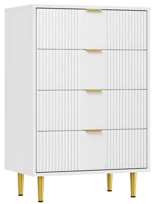 Produktbild von Kommode mit 4 Schubladen 60 x 40 x 94 cm Weiß