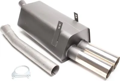 Image de Échappement sport 2x76mm rond et pointu avec ABE pour BMW Série 3 E36 320i 323i M50 M52