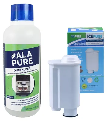 Image de Alapure, kit d'entretien compatible avec les machines Philips Saeco Intenza+, filtre à eau CA6702 + CA6700, détartrant