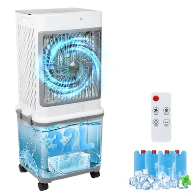 Produktbild von Mobile Klimaanlage 4-in-1 Verdunstungsluftkühler mit Abnehmbare 32L Wassertank Timer 120°Oszillation Leisem Betrieb für Zuhause, Wohnmobil