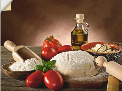 Produktbild von ARTland Wandbild, selbstklebend Teig für Pizza Größe: 40x30 cm