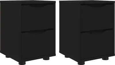 Zdjęcie produktu dla Szafki nocne z szufladą 2 pcs Czarny 30,5 x 30 x 43 cm