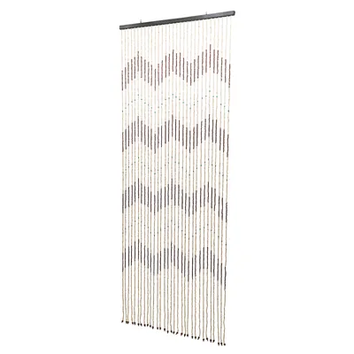 Obrázek produktu pro 31 kusů dveřních závěsů dřevěný provázek 91x220cm dům závěsné dveřní žaluzie korálkové závěsy rozdělovač pokojů domácí dekorace (hnědá + bílá)