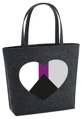 Produktbild von Huuraa Filzshopper Demiuell Pride Flagge LGBTQ Herz 22 Liter Charcoal Melange Filztasche Geschenkidee