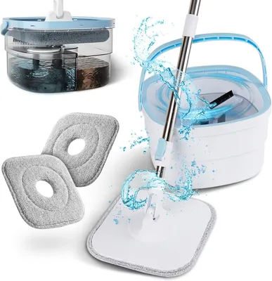 Produktbild von Wischset mit Eimer, Mikrofasertücher, 3 Stücke, blau, für Küche