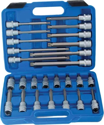 Obrázok produktu pre Sada nástrčných hlavíc s bitom - kľúčov XZN M Spline, 1/2'', 26ks, Satra