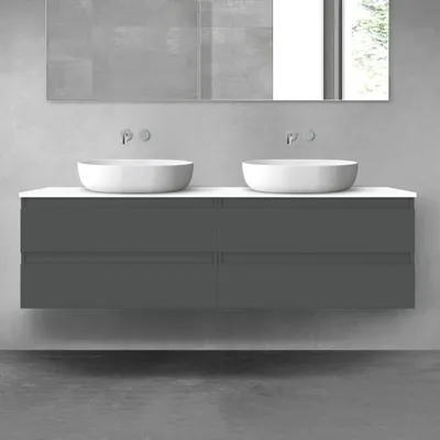Productafbeelding van OLTENS Vernal badmeubelset, 3-delig, bestaande uit 2 onderkasten met lades en een consoleblad van 160 x 48,6 cm
