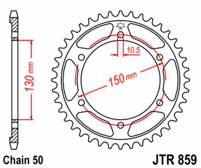 Obrázek produktu pro JT SPROCKETS standardní ocelový pastorek vzadu 859 - 530